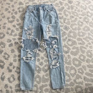 American Eagle ripped mom jeans